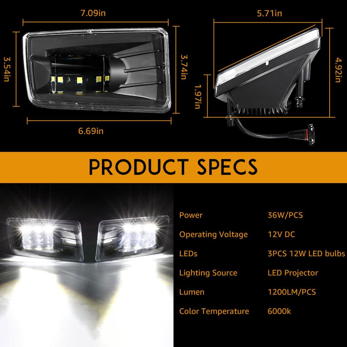 (2pcs/set) 36W Black LED Fog Lights 5202 for Chevy(Chevrolet)