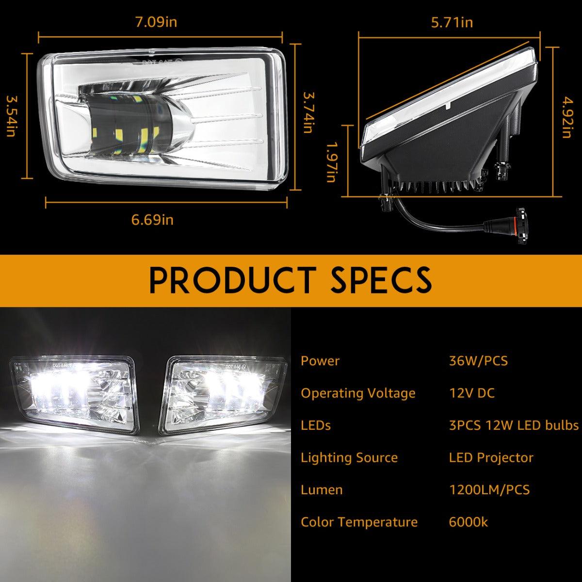 (2pcs/set) 36W Chrome LED Fog Lights 5202 for Chevy(Chevrolet)