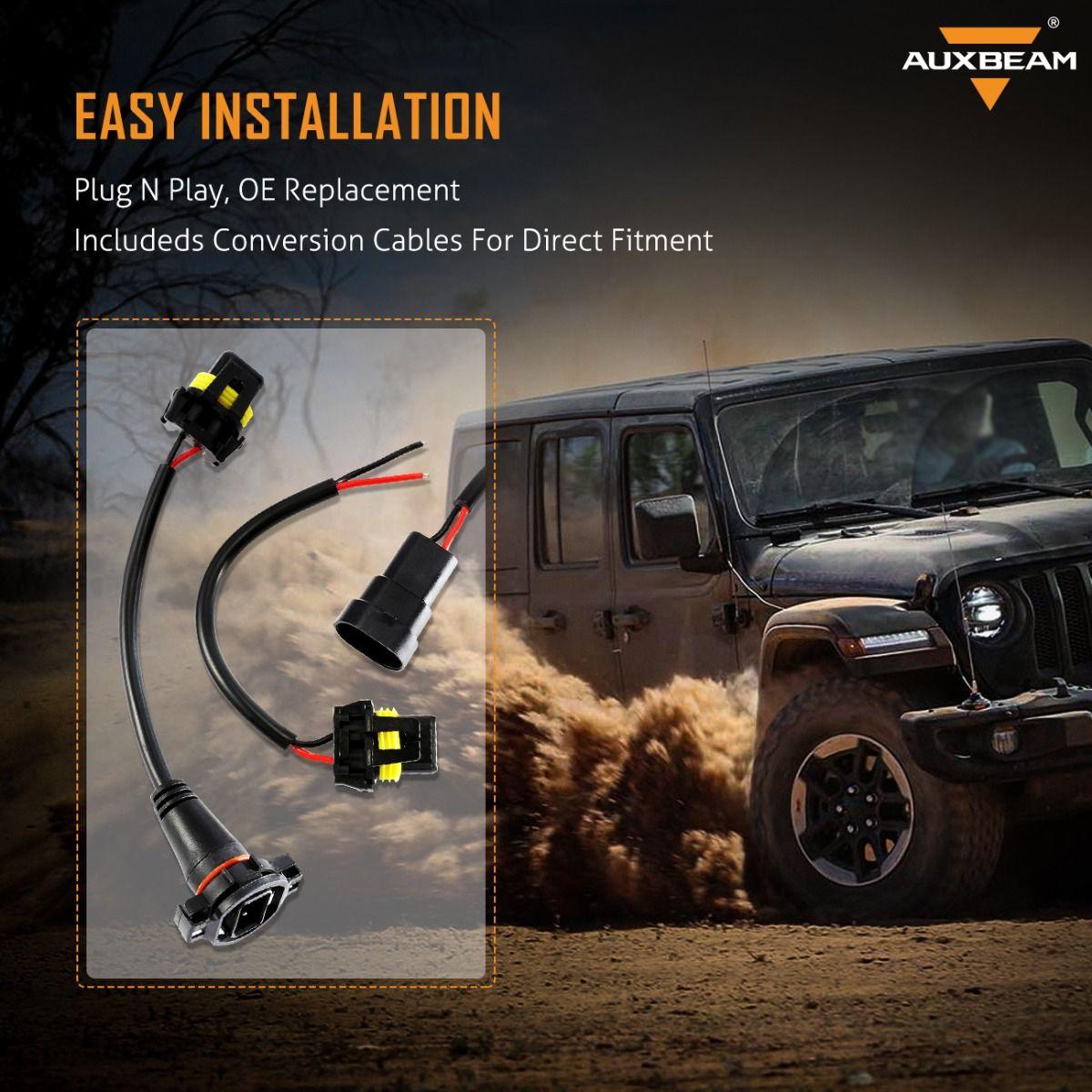 (2pcs/set) 30W 4 Inch LED Fog Lights with Adapter Ring & 2 Brackets for Jeep Wrangler JL JLU 2018 2019 2020 2021, Jeep Gladiator JT 2019 2020 2021