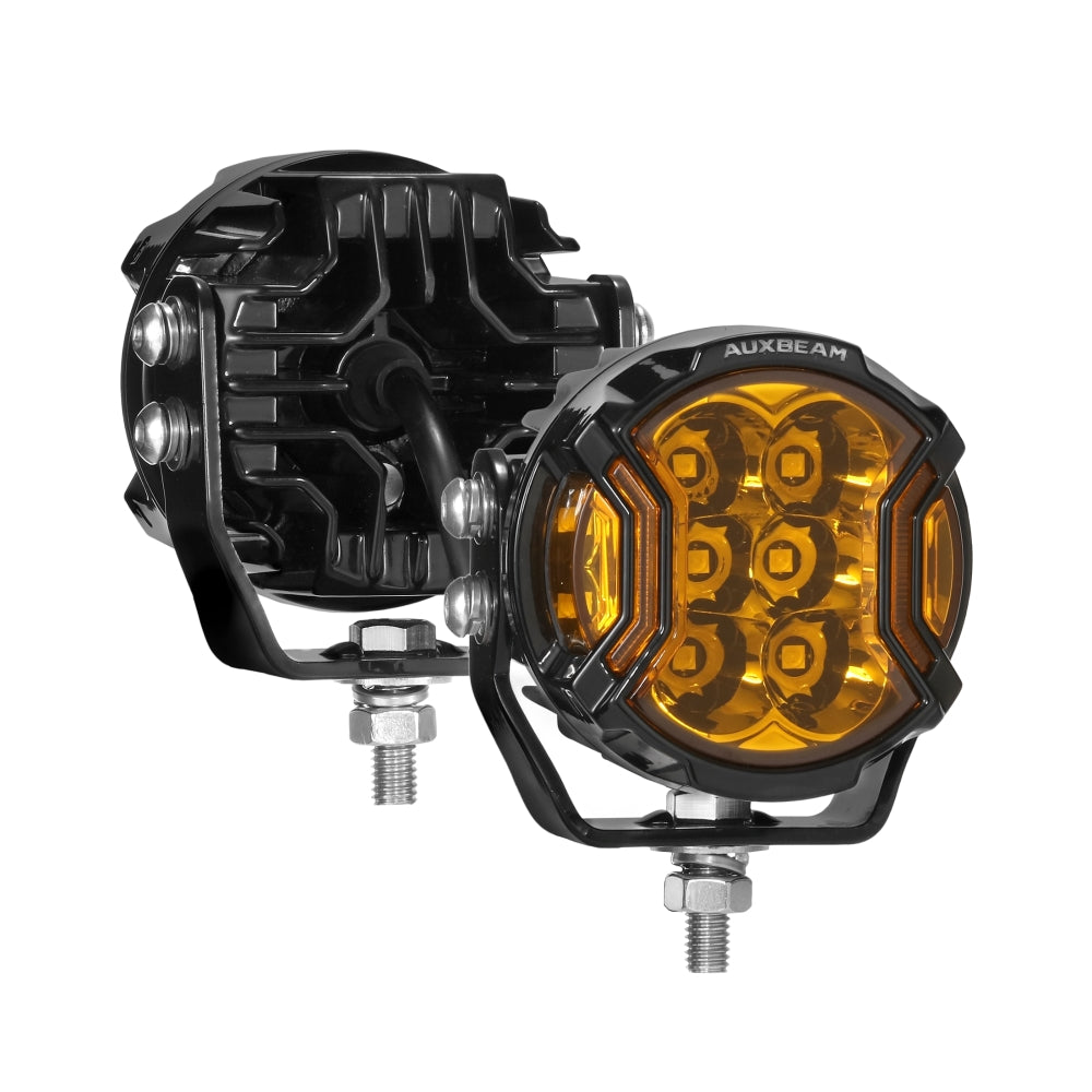 V-ULTRA Series LED Side Shooter Amber/White Pod Lights with Amber DRL