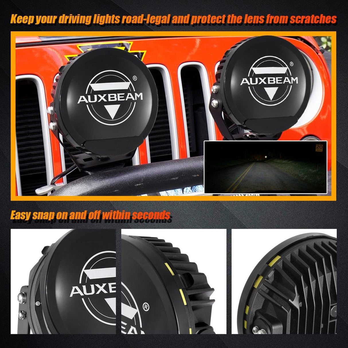 (2pcs/set) 9 INCH 270W 37776LM 360-PRO Series Custom Lens LED Driving Lights+Amber/Black Covers(Optional) for Toyota Tacoma 2016 2017 2018 2019 2020 2021