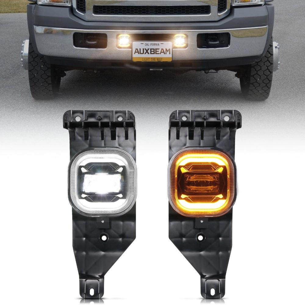 LED Fog Lights with White DRL & Amber Turn Signals for FORD F250 F350 F450 F550 Super Duty 2005 2006 2007