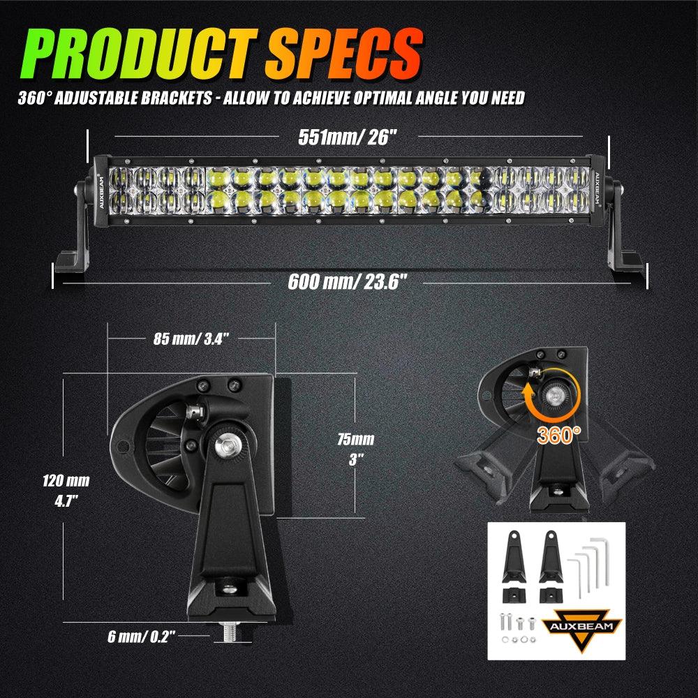 New 22 Inch V-PRO Series Straight RGBW Color Changing Off Road Led Light Bar for ATV UTV SIDE BY SIDES