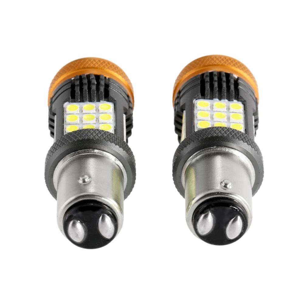 (2pcs/set) 🆕1157 BAY15D 1156 BA15S BAU15S White Amber Red Canbus Error Free No Hyper Flash LED Turn Signal DRL Brake Light Tail Light Reversing Light Bulbs Fan Cooling