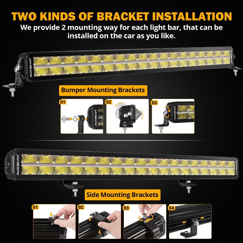 SP-DRL Series 12 Inch/22 Inch/32 Inch/42 Inch Off Road Double Row LED Light Bar With Amber&White DRL