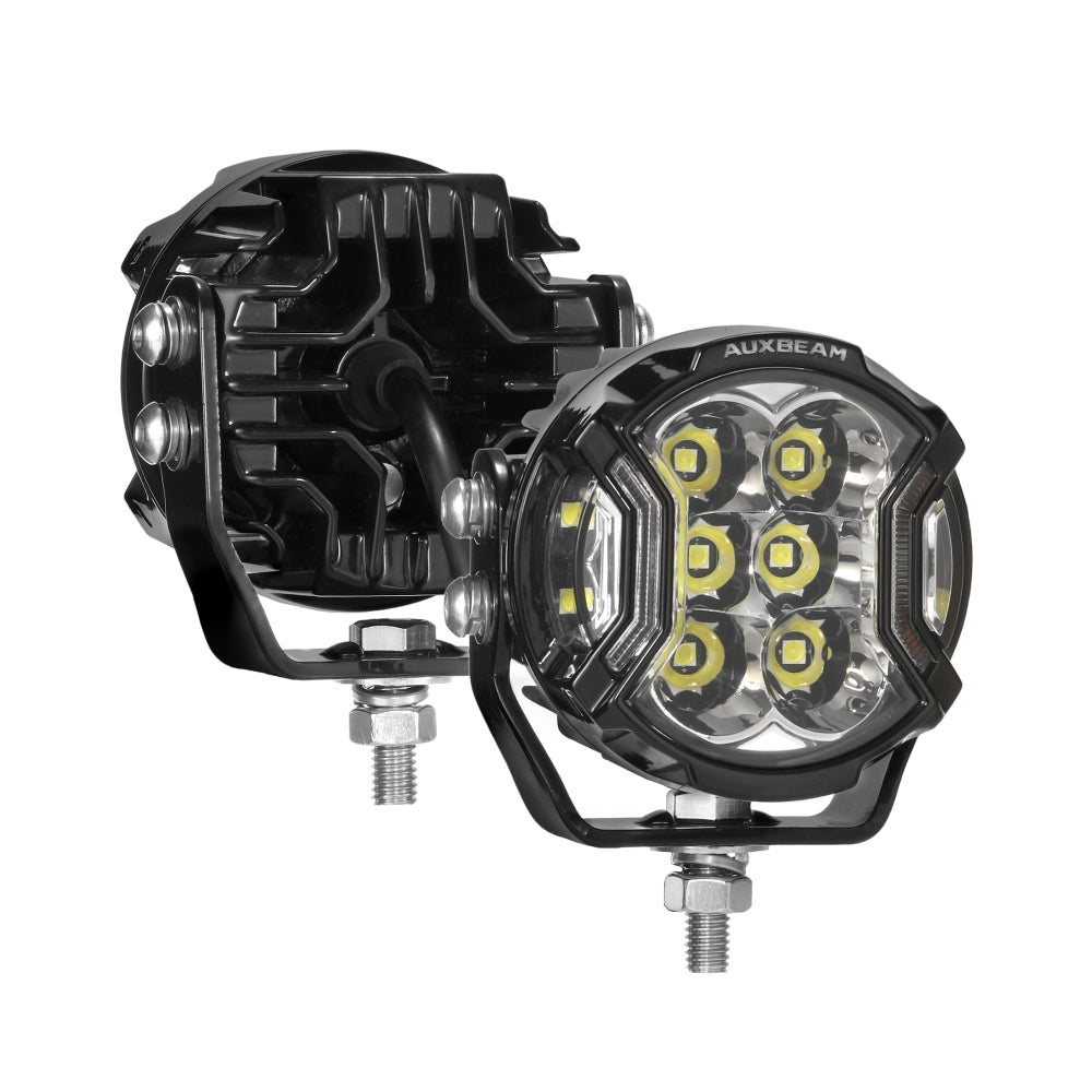 V-ULTRA Series | 3 Inch 108W LED Side Shooter White Pod Lights with Amber DRL