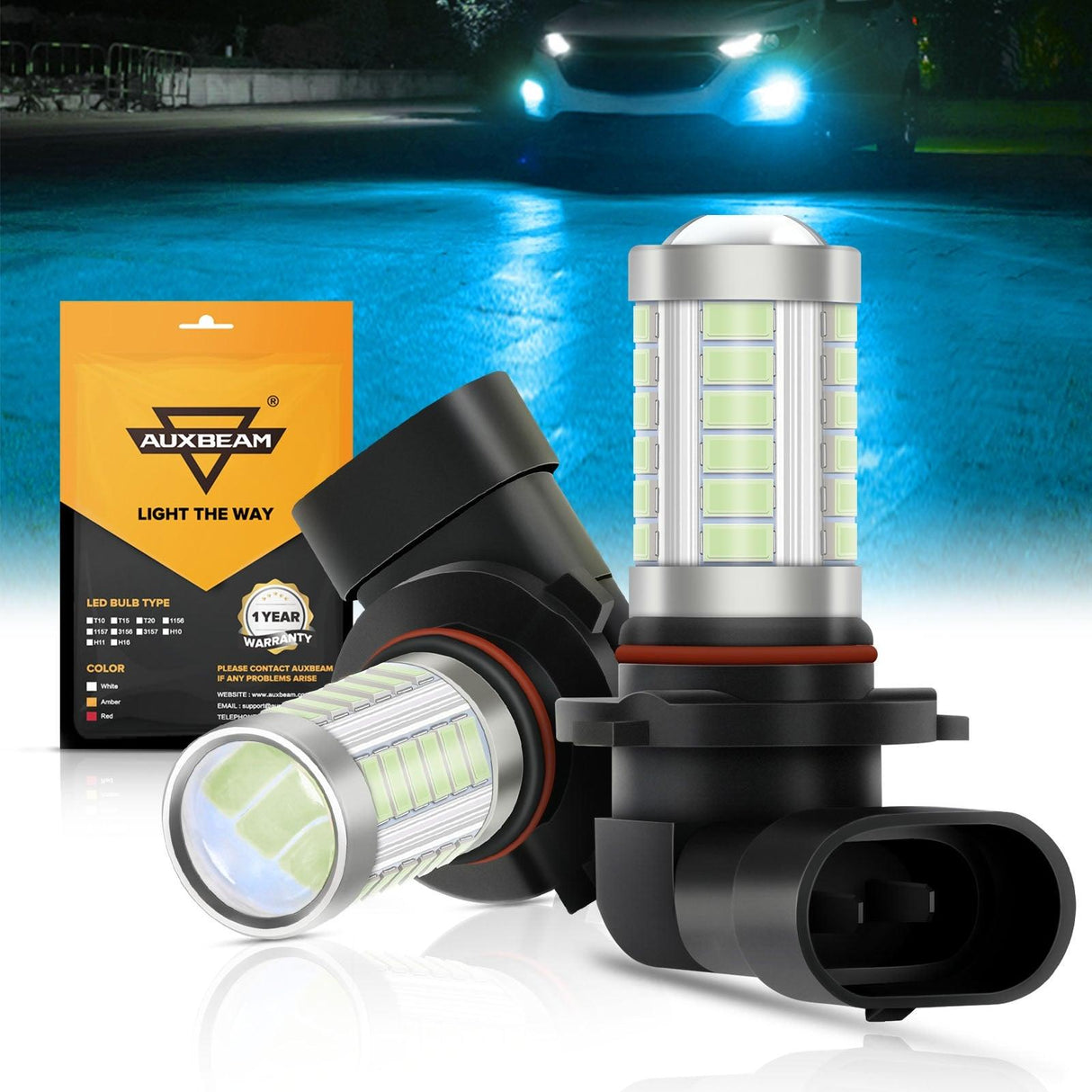 H10 9145 9140 HB3 LED Fog Light/DRL 50W 4000LM Ice Blue 33LED Series | 2 Bulbs