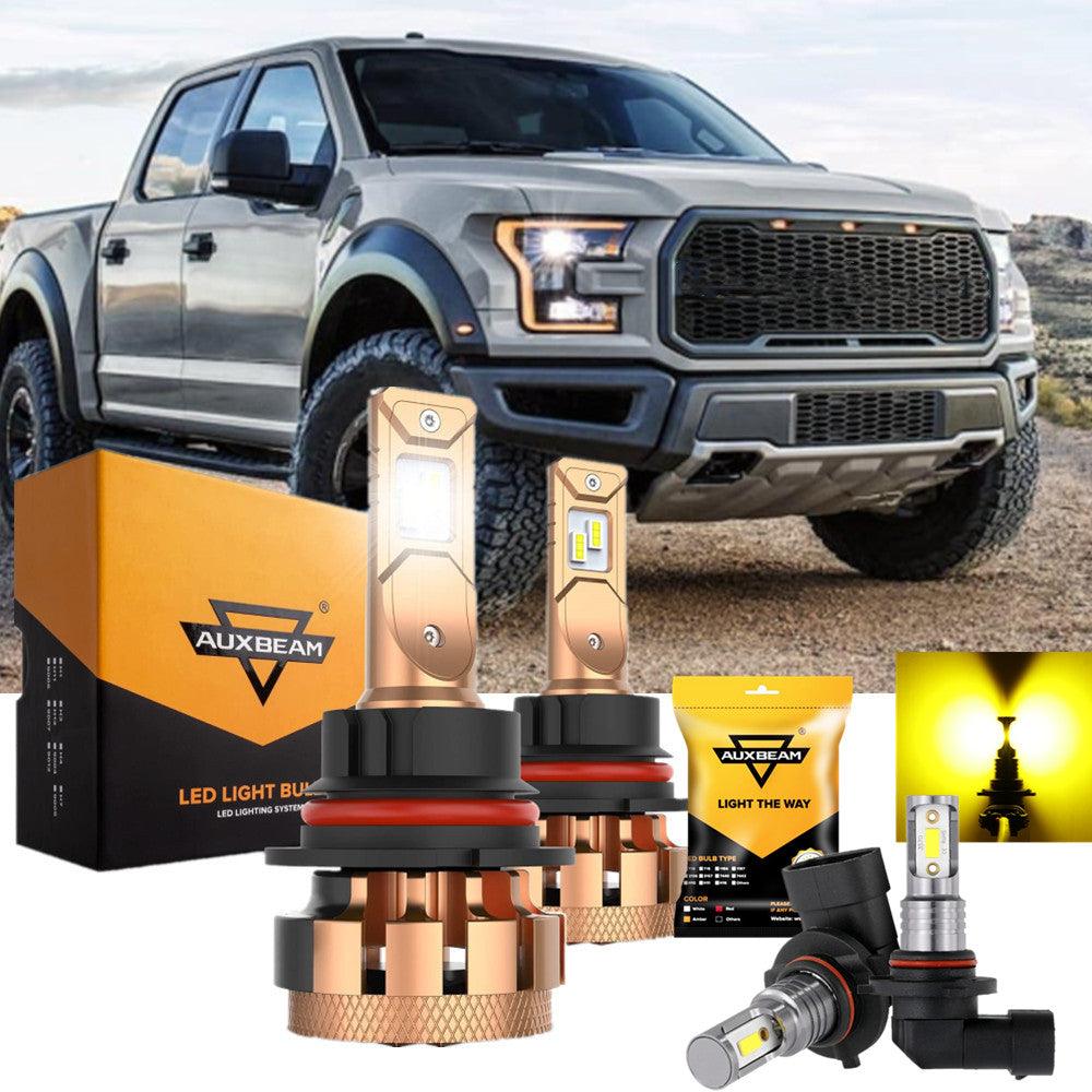 For 2000-2003 Ford F150 F-16 Plus Series 9007 Built-in Canbus Automotive Grade 14000LM LED Light Bulbs High Low Beam Bundle