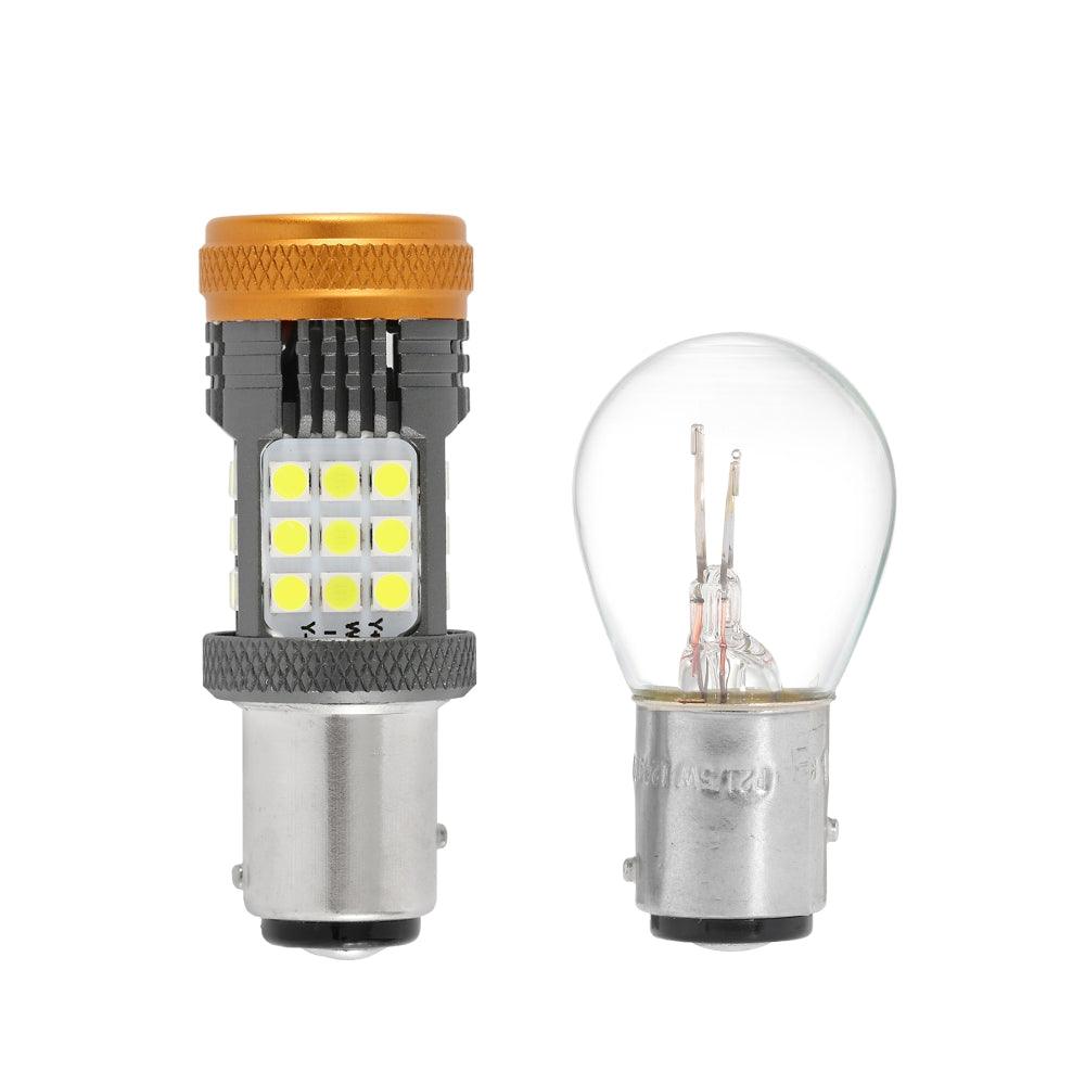 (2pcs/set) 🆕1157 BAY15D 1156 BA15S BAU15S White Amber Red Canbus Error Free No Hyper Flash LED Turn Signal DRL Brake Light Tail Light Reversing Light Bulbs Fan Cooling