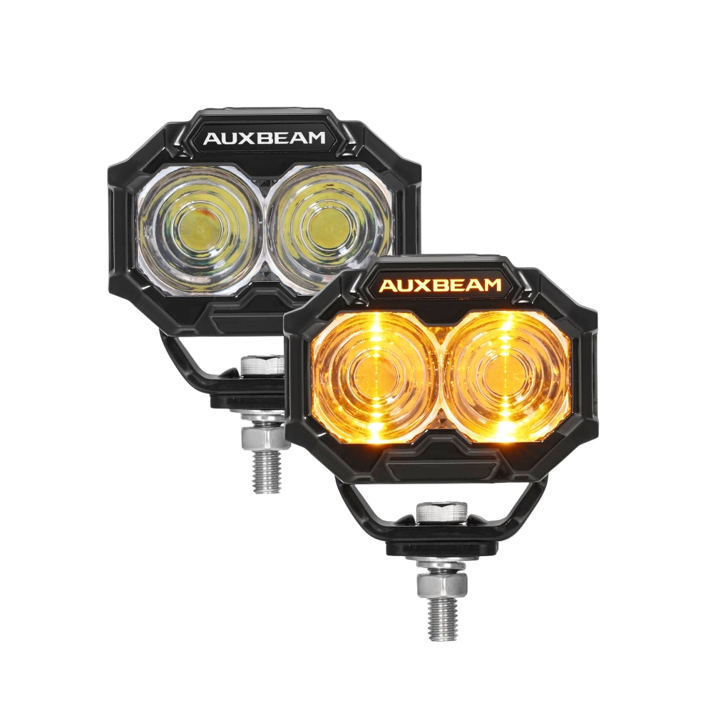 Auxbeam MASTER-T Series 3-Inch Spot Beam Off-Road Lights Amber Backlight