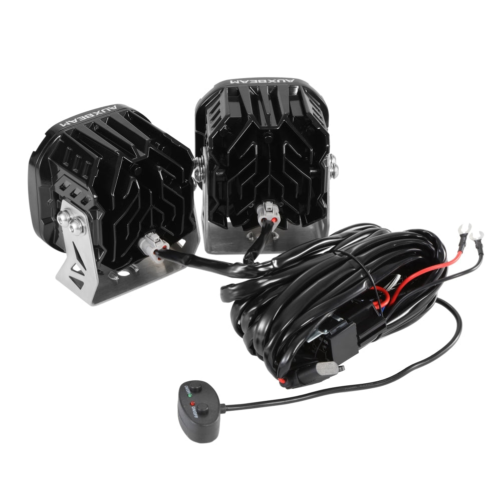 XP-ULTRA Series 4.5 Inch 128W 15200LM Spot Beam LED Pod Lights Off Road Lights with Amber DRL