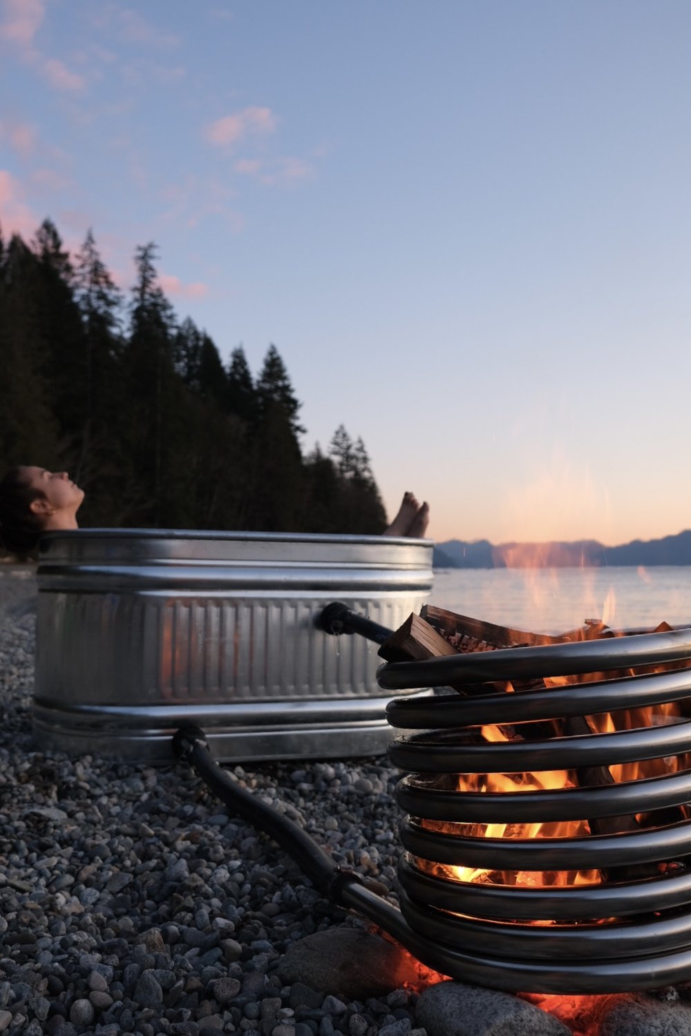 The Smokey Solo Soaker – 1–2 Person Galvanized Steel Wood-Fired Hot Tub Stoke & Soak Wood-Fired Hot Tubs