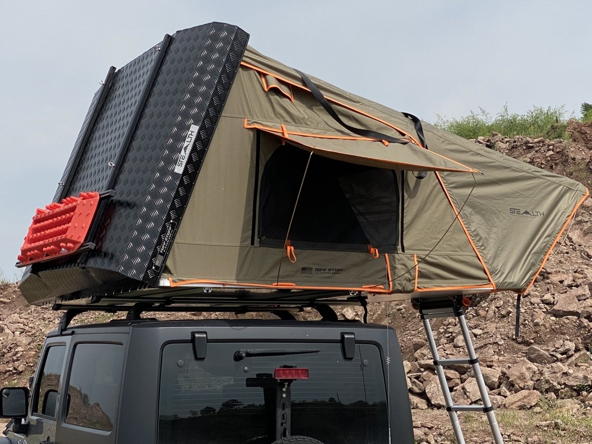 Tuff Stuff STEALTH Hardshell Rooftop Tent, Aluminum, 3-4 Person Tuff Stuff Overland
