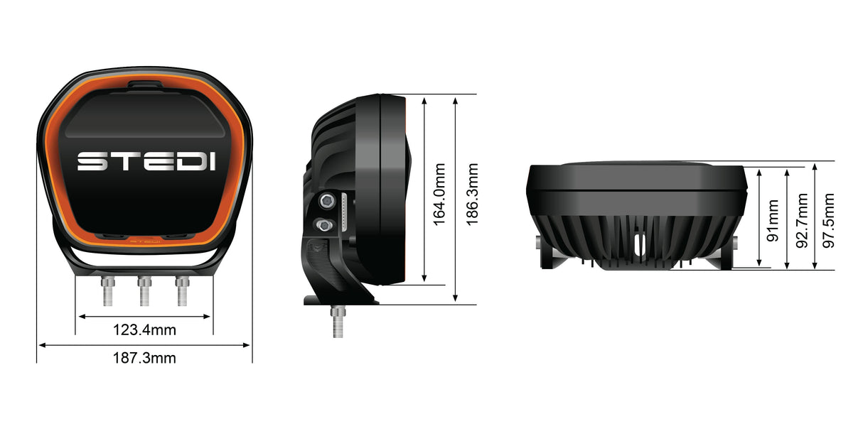 STEDI Type-X EVO 7" LED Driving Lights (Single Light) Rove Overland
