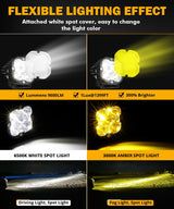 XP-ULTRA Series 3 Inch 80W Spot Beam LED Pods Amber&White Offroad Lights