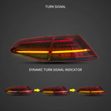 LED Tail Light Assembly With Sequential Turn Signal For 2013-2021 Volkswagen Golf MK7 MK7.5 Hatchback