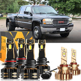 For 2003-2006 GMC Sierra 3500 9005 9006 LED Headlight Bulbs Bundle