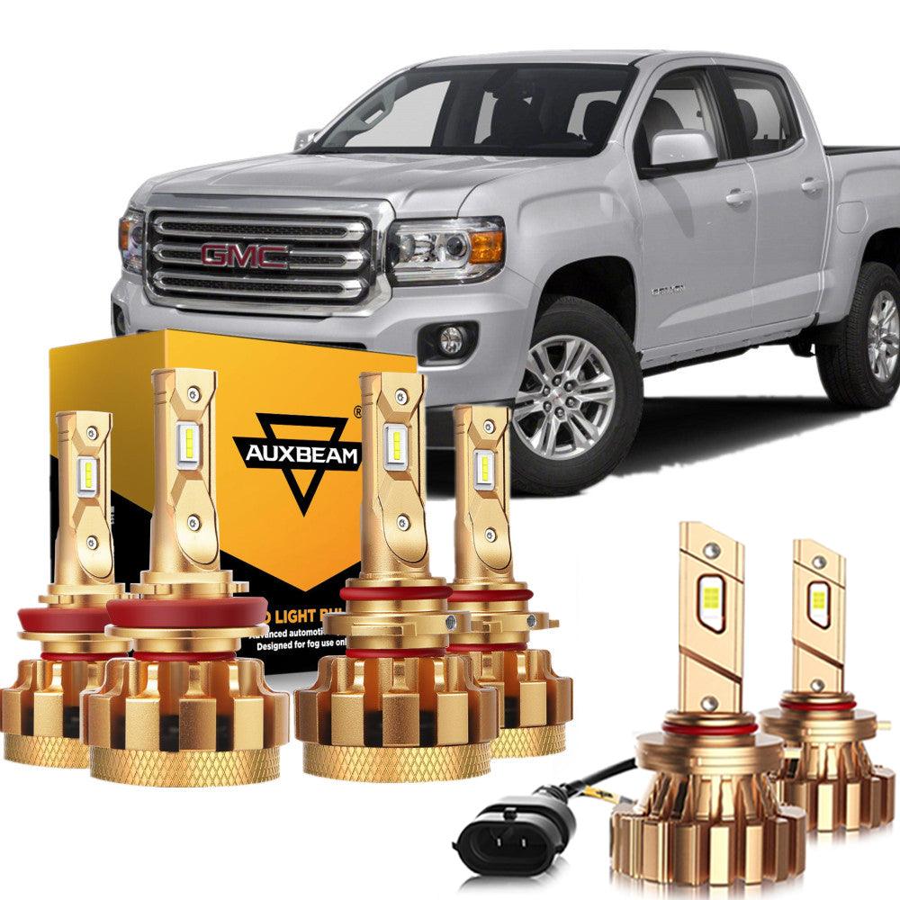For 2015-2019 GMC Canyon F-16 Plus Series Built-in Canbus Automotive Grade 14000LM LED Light Bulbs High Low Beam Bundle