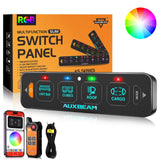 AS Series 4/6 Gang RGB Slim Switch Panel with APP&Remote Control, Toggle/ Momentary/ Pulsed Mode Supported(One-Sided Outlet)