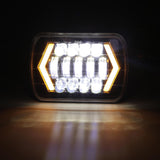 (2pcs/set) 7x6 Inch LED Projector Headlights with Hi-Lo Beam & Halo Ring DRL for Jeep Wrangler YJ XJ MJ