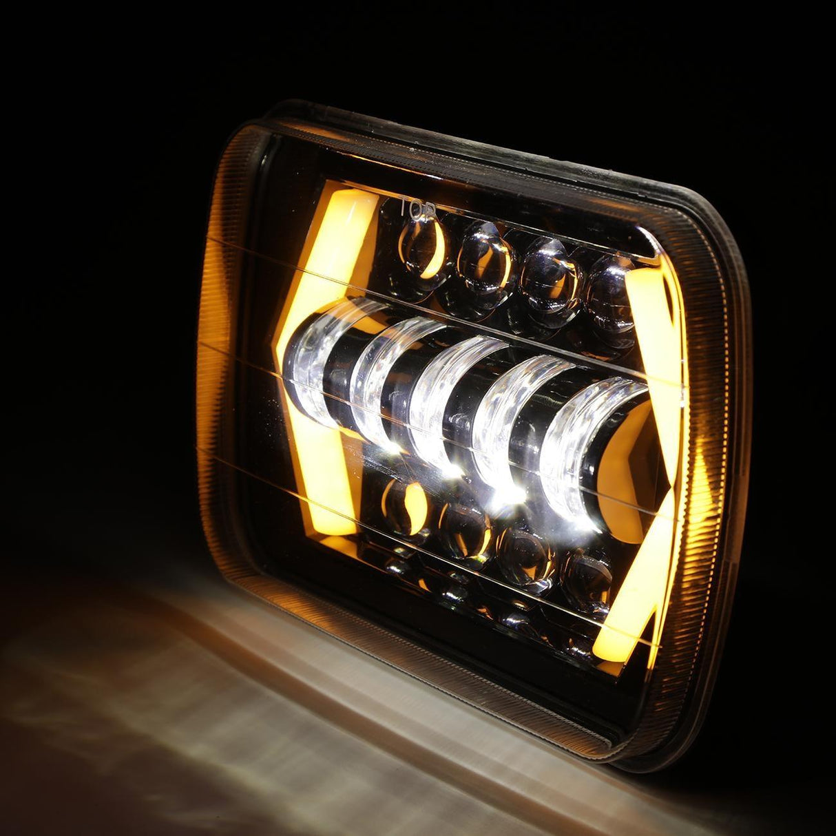 (2pcs/set) 7x6 Inch LED Projector Headlights with Hi-Lo Beam & Halo Ring DRL for Jeep Wrangler YJ XJ MJ