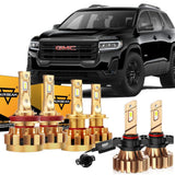 For 2007-2012 GMC Acadia F-16 Plus Series Built-in Canbus Automotive Grade 14000LM LED Light Bulbs High Low Beam Bundle
