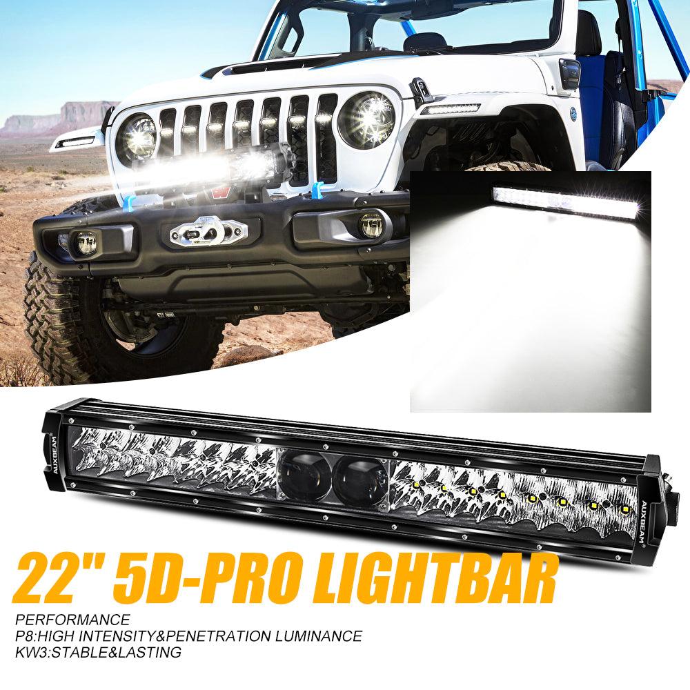 NEW 5D-PRO Series Spot Led Light Bars with DT Wiring Harness Kit For JEEP
