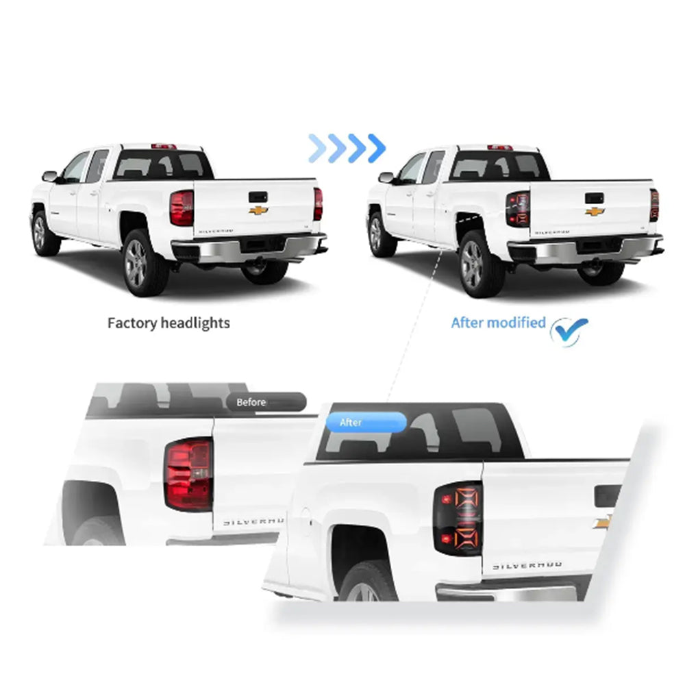 LED Tail Light Assembly With Dynamic Welcome Lighting For 2014-2018 Chevrolet Silverado