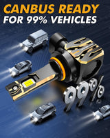 🆕9005+H11 LED Headlight Bulbs 120W 30000LM GX Plug&Play Series 6500K Cool White | 4 Bulbs