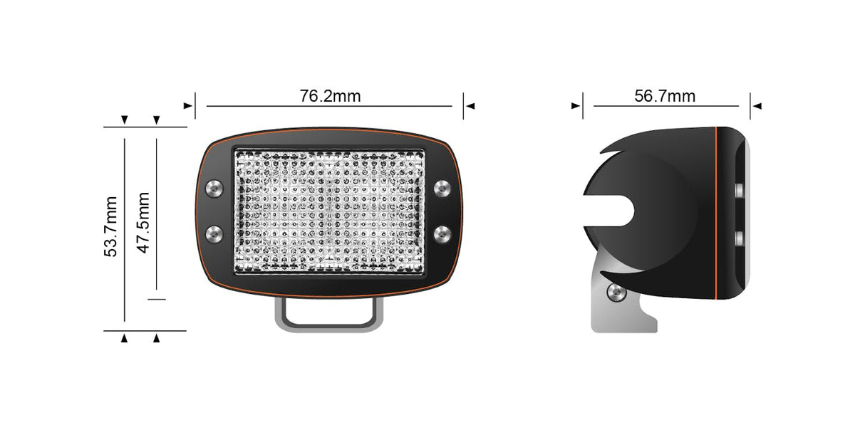 STEDI 10W Mini V2 LED Amber Flood Light (1500K) Rove Overland