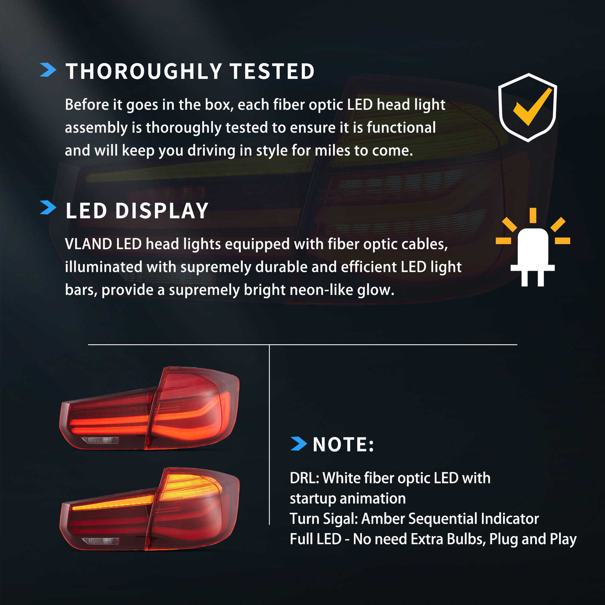 LED Tail Lights Assembly LCl-Style For 2012-2019 BMW 3 Series