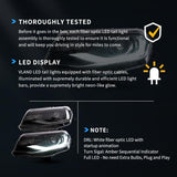 LED Headlight Assembly Dual Beam Projector Black For 2016-2022 Chevrolet Camaro 6th Gen