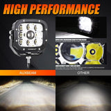 5 Inch 110W White/Amber LED Driving Lights Pods Light with A-Pillar Mounting Bracket For Ford Bronco 2/4 Door 2021 2022