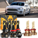 For 2006-2017 Ford Fusion H7 H11 LED Headlight Bulbs Bundle