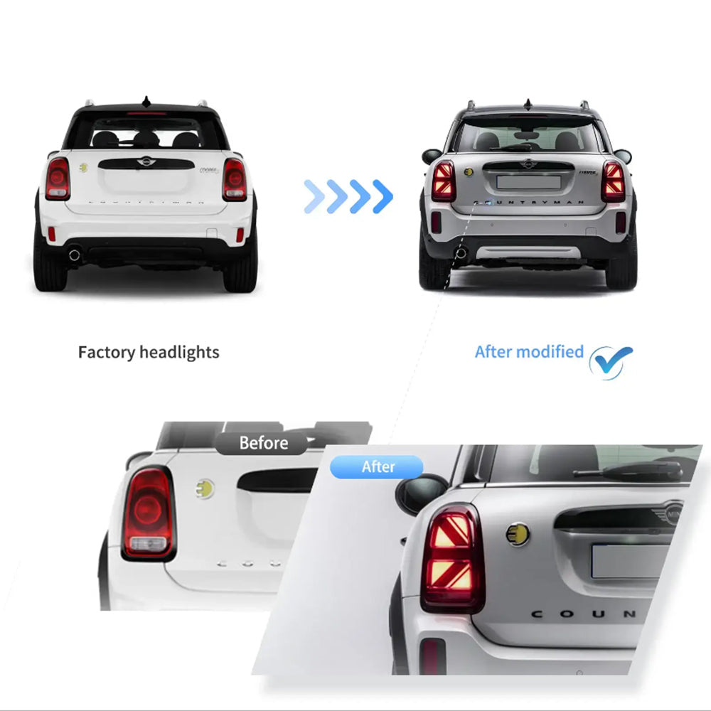 LED Tail Lights Assembly With W/Sequential Turn Signal For 2017-2023 BMW Mini Countryman F60