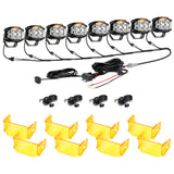 V-MAX Series | 4 Inch 92W 8960LM Combo Beam Side Shooter LED Square Pod Lights with Amber DRL