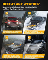 3 Inch 96W 9600LM LED Pods 6 Modes LED Driving Light with A-Pillar Mounting Bracket For Ford Bronco 2/4 Door 2021 2022