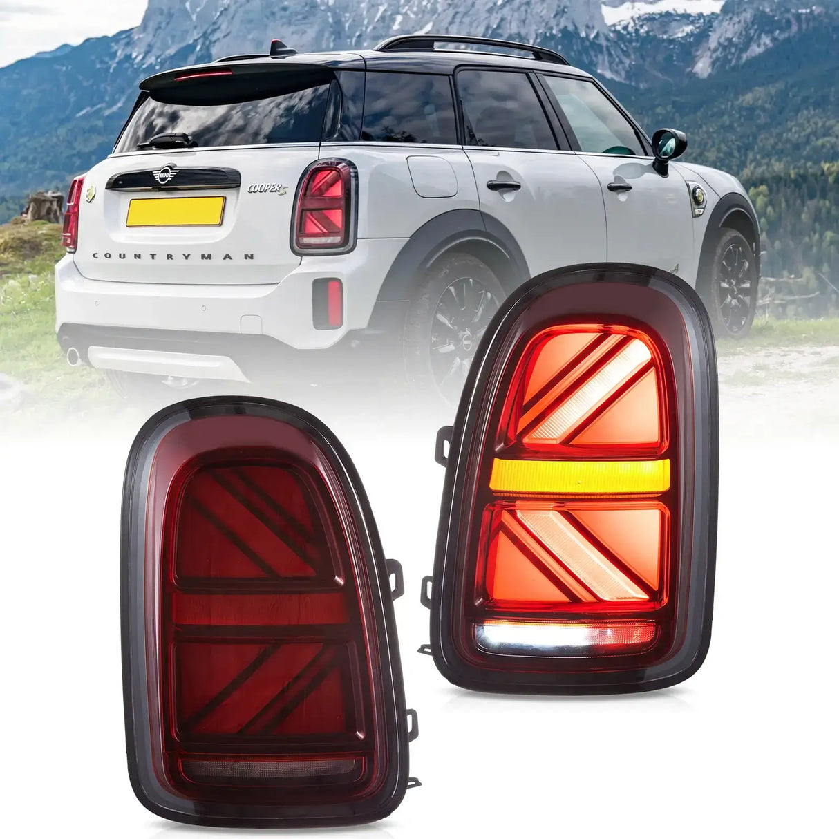 LED Tail Lights Assembly With W/Sequential Turn Signal For 2017-2023 BMW Mini Countryman F60