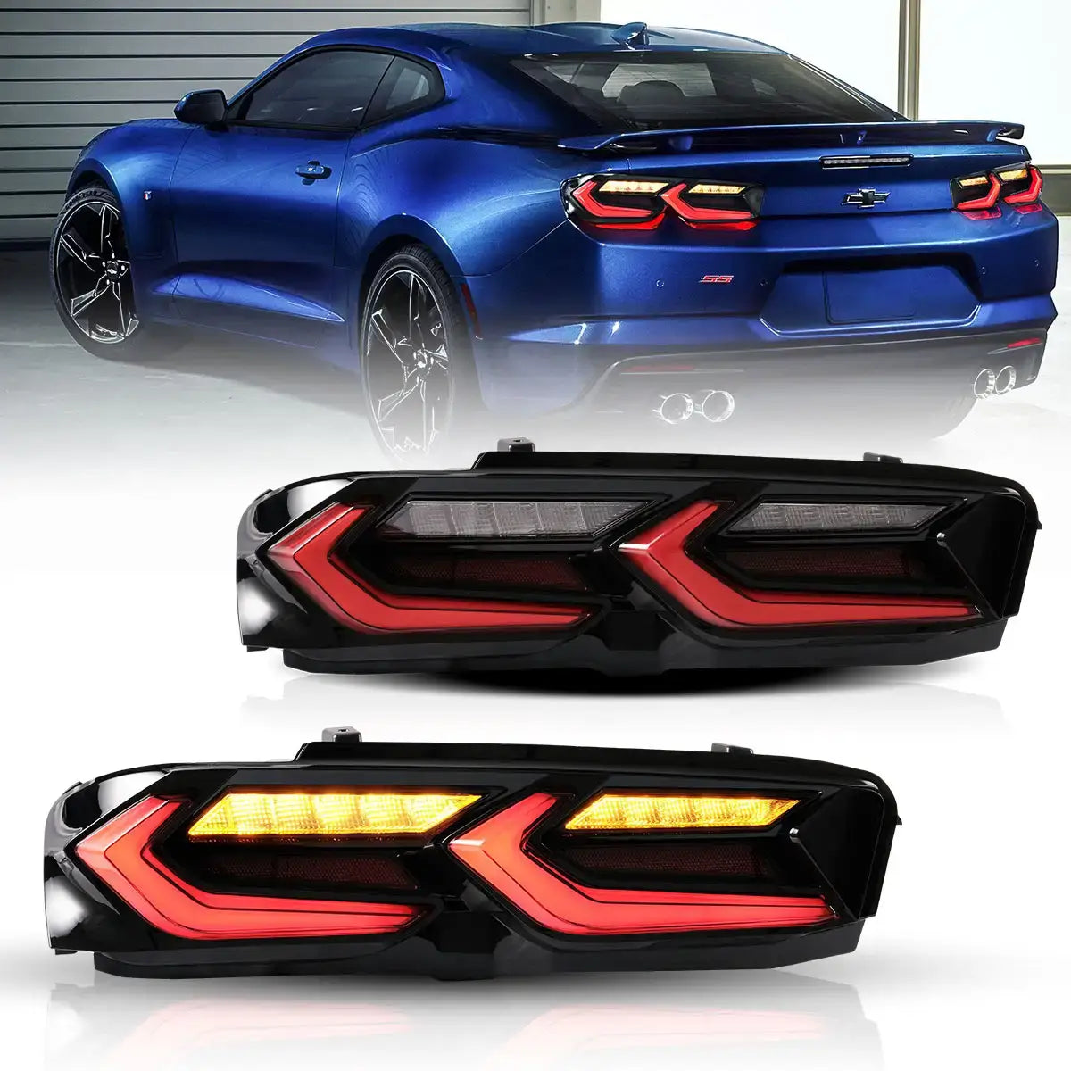 LED Tail Light Assembly With Sequential Indicators Turn For 2019-2024 Chevrolet Camaro