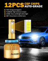 H11 LED Headlight Bulbs 72W 10000LM S3 Series Fan Cooling 6500K Cool White | 2 Bulbs