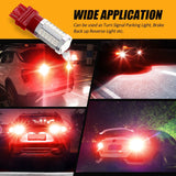 T25 3157 3156 LED Brake/Tail Light Bulbs 20W 4000LM Red 33LED Series | 2 Bulbs