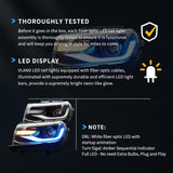 LED Headlight Assembly RGB Dual Beam Projector Black For 2014-2015 Chevrolet Camaro