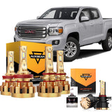 For 2015-2019 GMC Canyon F-16 Plus Series Built-in Canbus Automotive Grade 14000LM LED Light Bulbs High Low Beam Bundle