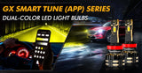 GX Bi-Color Smart Series 25000LM 110W LED Headlight Bulbs, with App Control Via Bluetooth & Dual Color Switchback