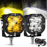 XP-ULTRA Series 3 Inch 80W Spot Beam LED Pods Amber&White Offroad Lights