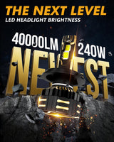 🆕H4 LED Headlight Bulbs 240W 40000LM GX-ULTRA Series 6500K Cool White | 2 Bulbs