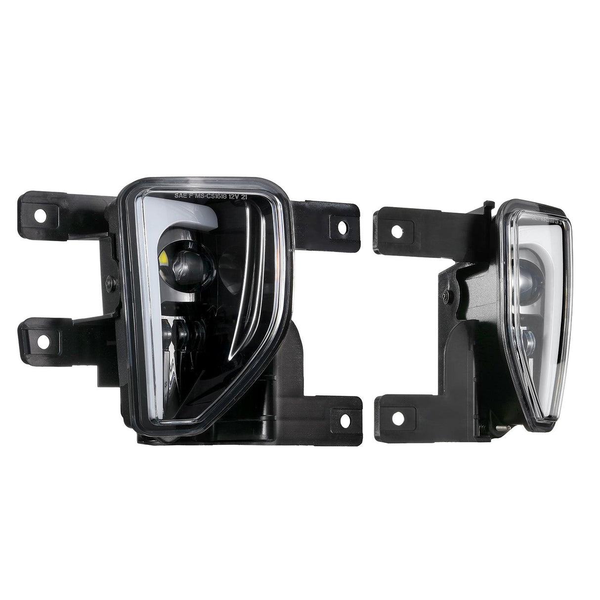 (2pcs/set) 45W DOT Approved LED Fog Lights with DRL for 2016-2018 Chevy Silverado 1500 (Black)