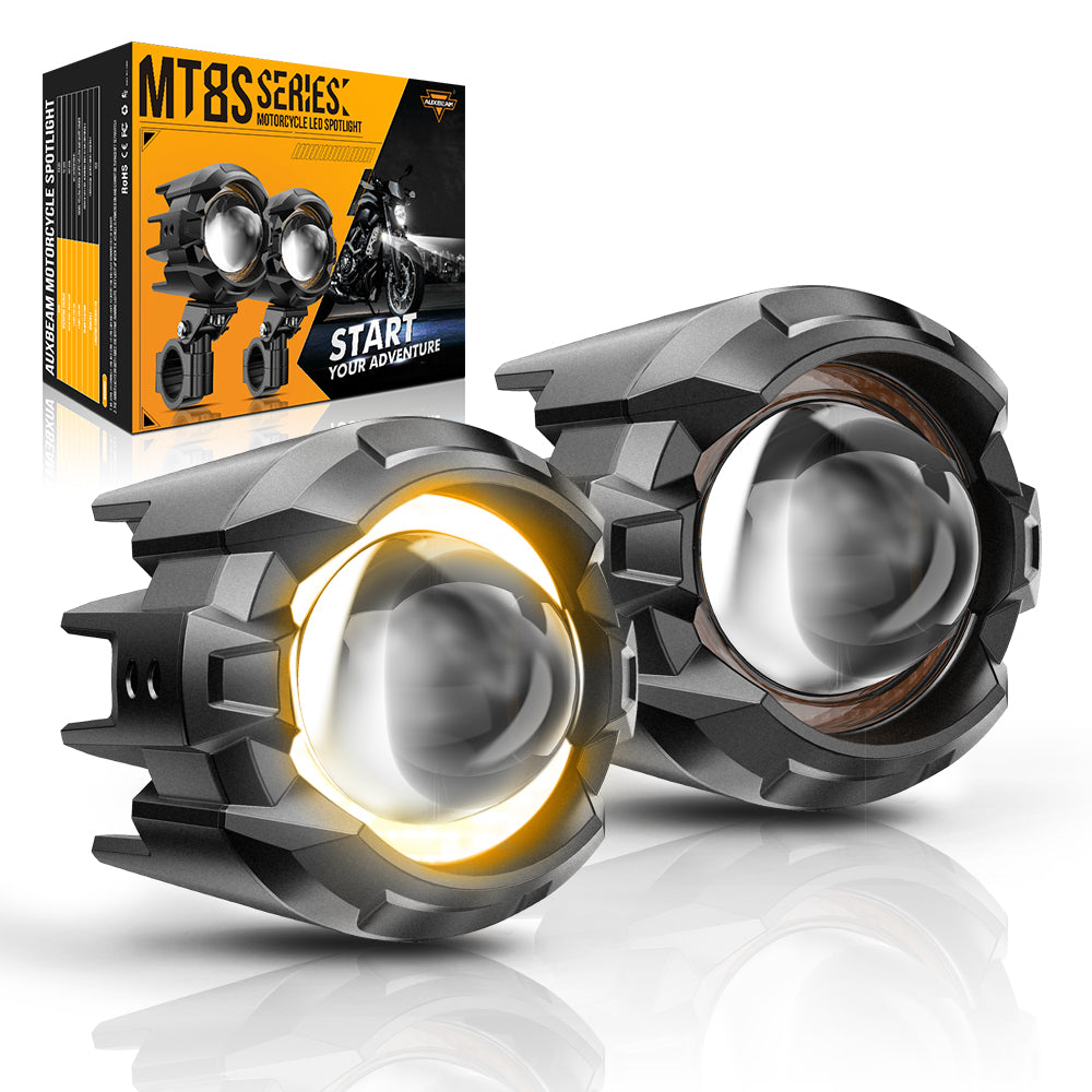 🆕3 Inch Motorcycle LED Spotlight Bi-LED Projector Lens Headlight 120W ...