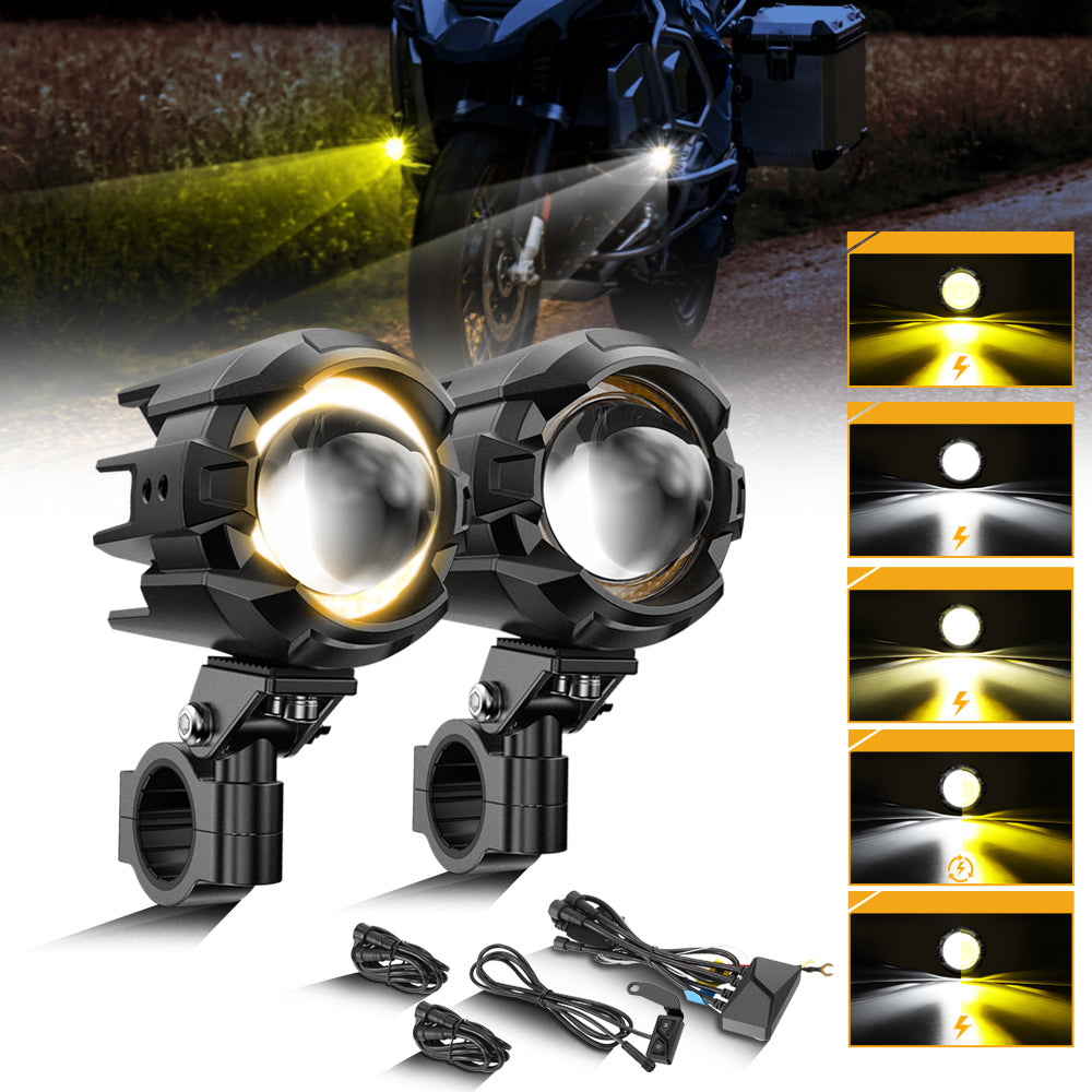 🆕3 Inch Motorcycle LED Spotlight Bi-LED Projector Lens Headlight 120W ...