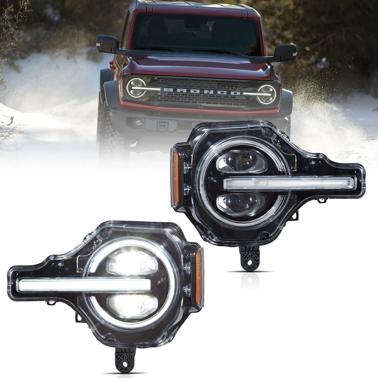 LED Headlight Assembly For 2020-2024 Ford Bronco